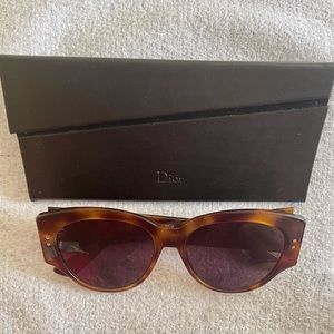 Authentic Dior - Lady Dior Studs 2 Sunglasses 0860D  With Dior Case NWOTs